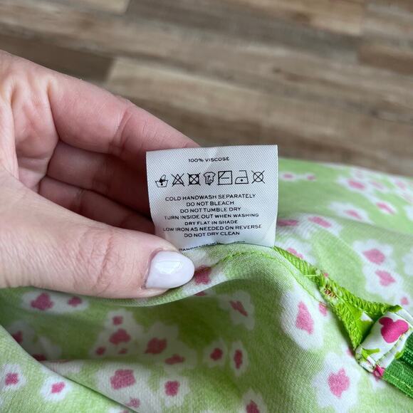 Faithfull Le Bon Floral & Apple Green Emili Dress - S - Picture 8 of 9